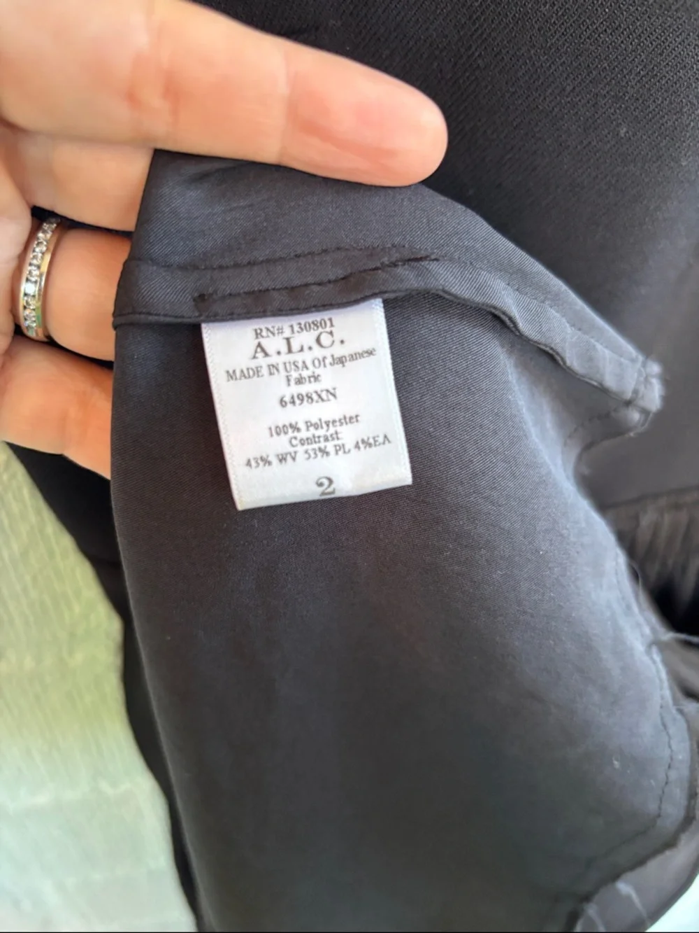 A.L.C. Crew Neck Silk Navy Black Sleeveless Pleated Mini Dress sz 2 - Picture 6 of 8